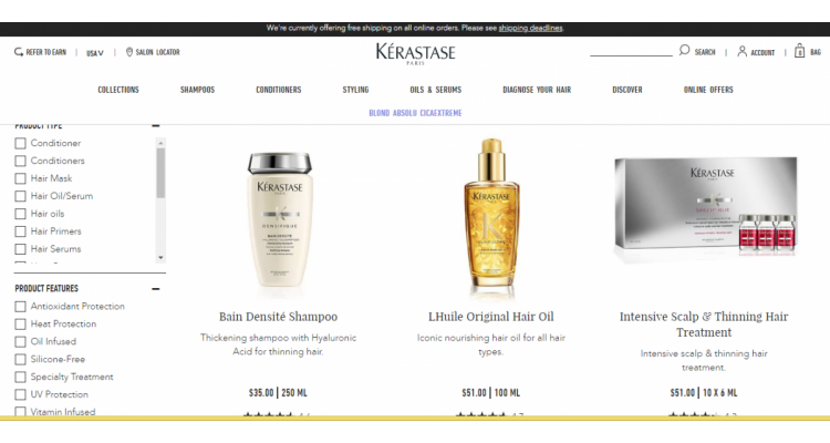 Kerastase 全場護髮產品滿$65立享7折