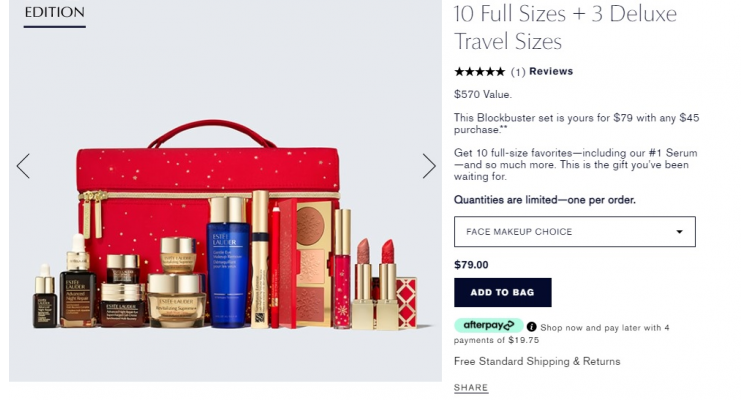 Estee Lauder 美國官網推出聖誕禮盒