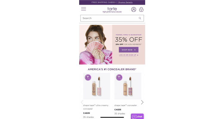 Tarte Cosmetics 折扣