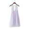 春夏裝專柜撤柜女裝淺紫色性感仙女魅惑蕾絲吊帶裙