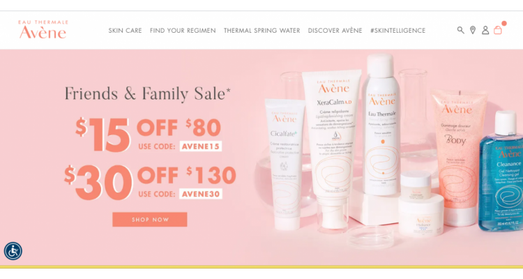 Avene 滿$80減$15, 或訂單滿$130減$30