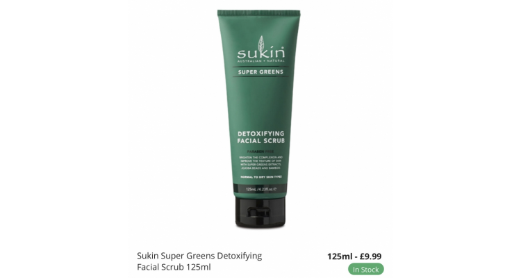 Sukin facial scrub