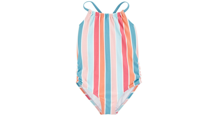  Striped One-Piece Swimsuit  