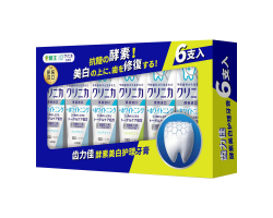 獅王(Lion)日本進口 齒力佳酵素美白護理牙膏 (清新薄荷味130g x 3支 + 果萃薄荷味130g x 3支)