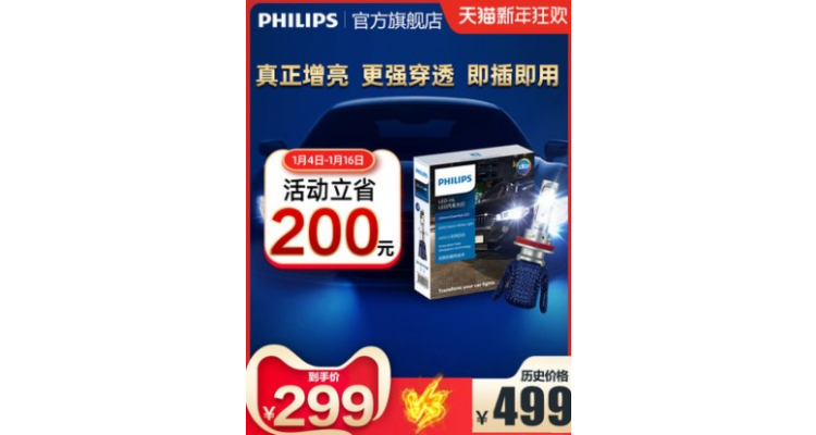 Philips車前燈減200